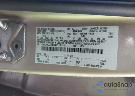 2017 Ford Escape Titanium from USA, damaged, VIN 1FMCU0JD5HUB15132